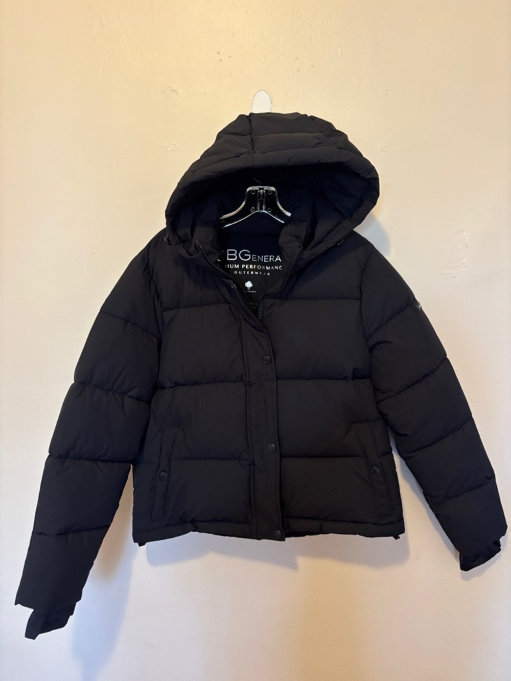 BCBGeneration Black Hooded Puffer Jacket